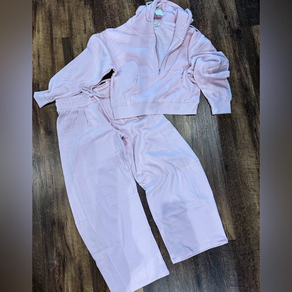 Pink Hoodie and Barrel Sweatpants Set - Picture 2 of 2